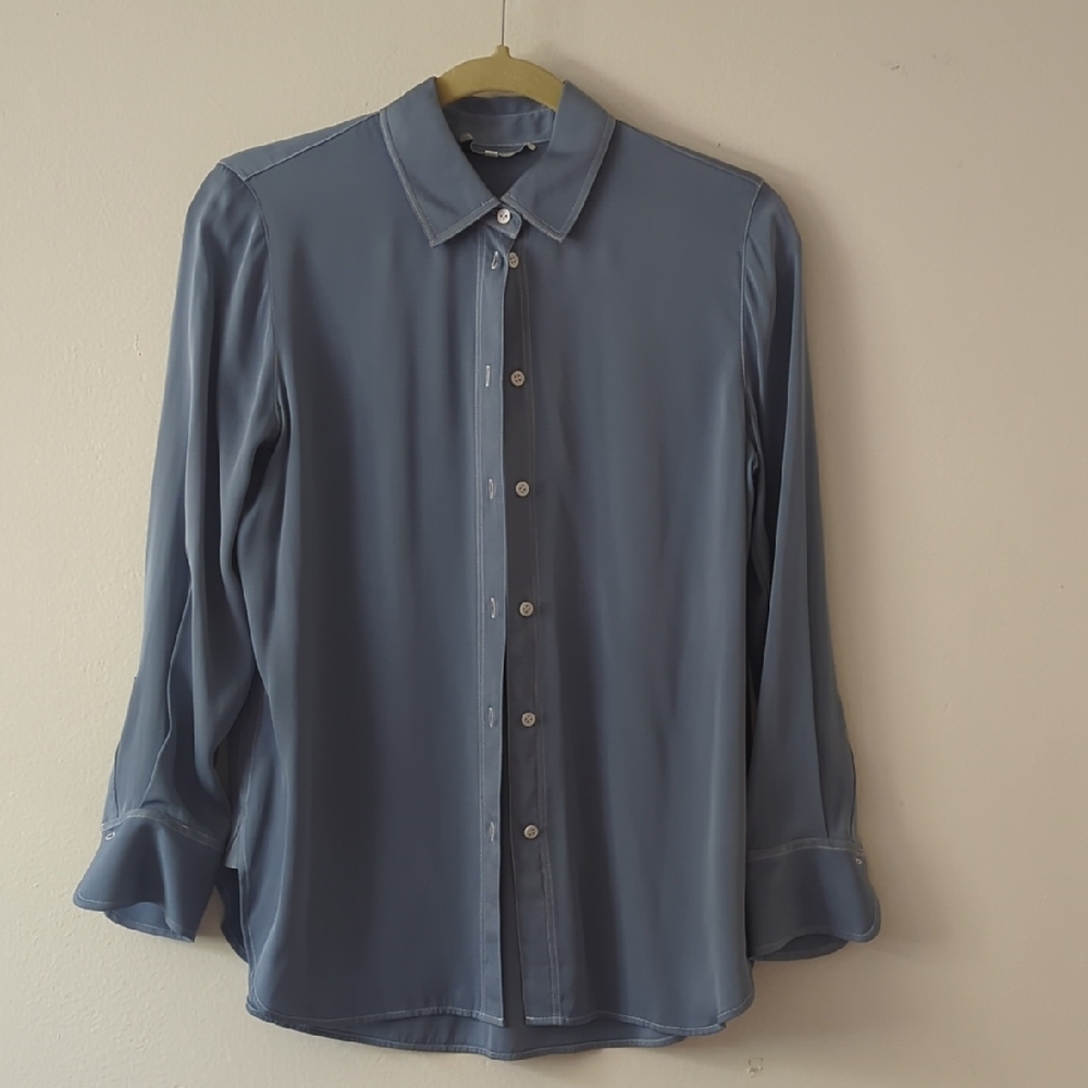 VINCE Silk Blend Light Blue Blouse sz S
